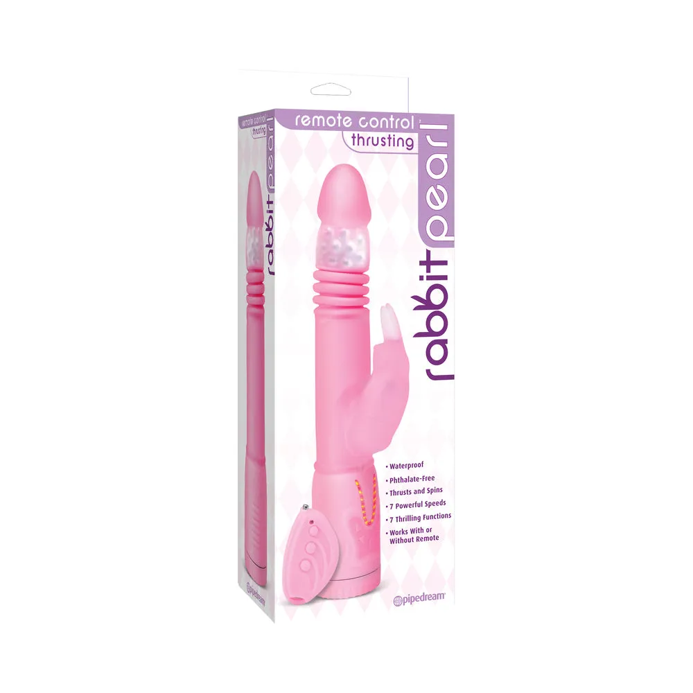 Remote Control Thrusting Rabbit Pearl Vibrator Pink