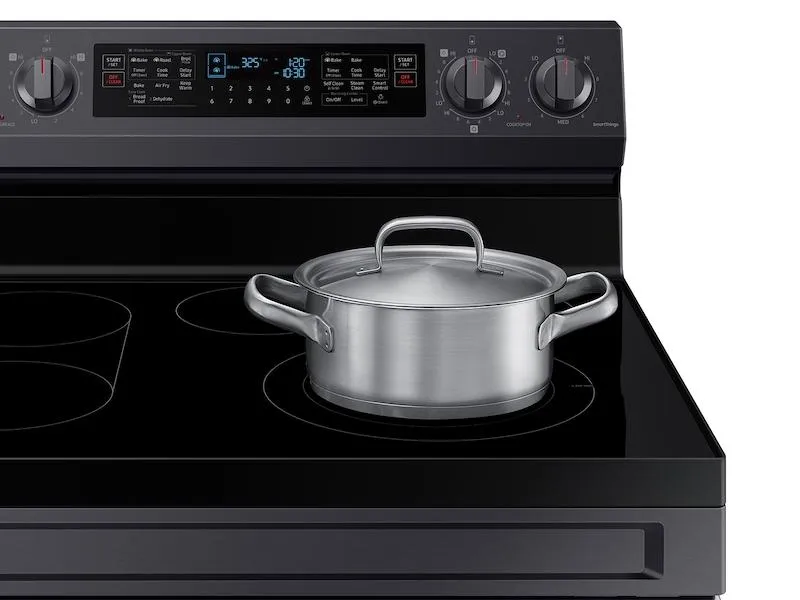 Samsung NE63A6751SG 6.3 cu. ft. Smart Freestanding Electric Range with Flex Duo™, No-Preheat Air Fry & Griddle in Black Stainless Steel