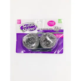 SCRUB SHINE STAINLESS STEEL SPIRAL 2IN1 PACK