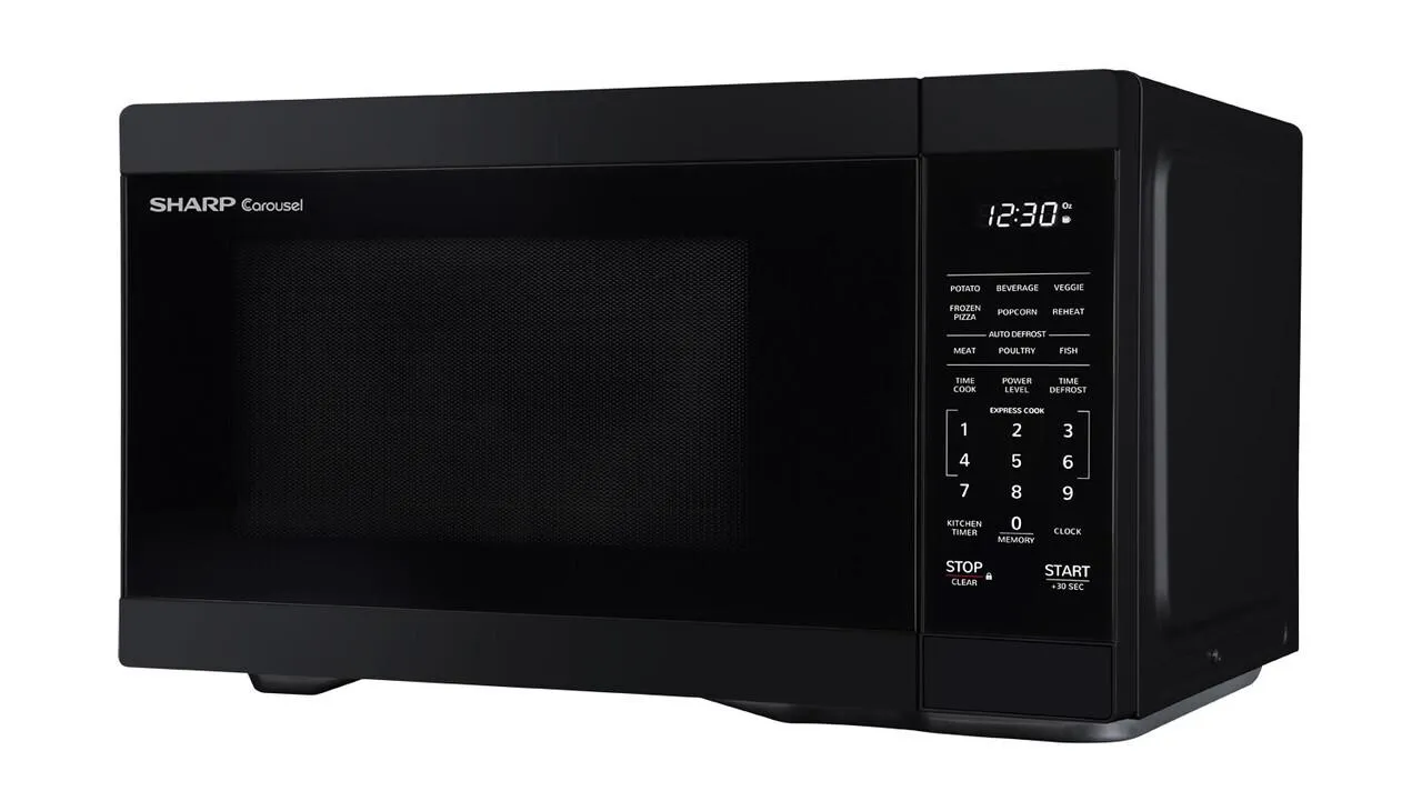 Sharp 1.1 cu. ft. Black Countertop Microwave Oven