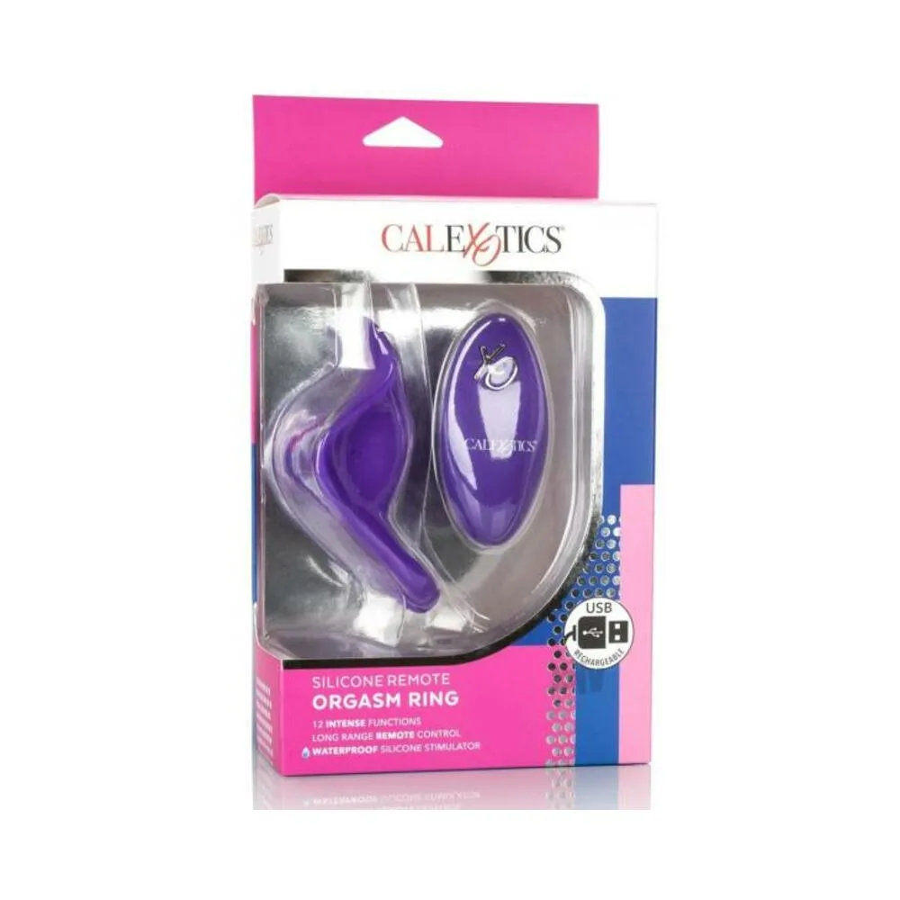 Silicone Remote Rechargeable Orgasm Ring Purple