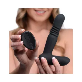 Remote-Controlled Black Silicone Thrusting Anal Plug – Perfect for Enhanced Pleasure