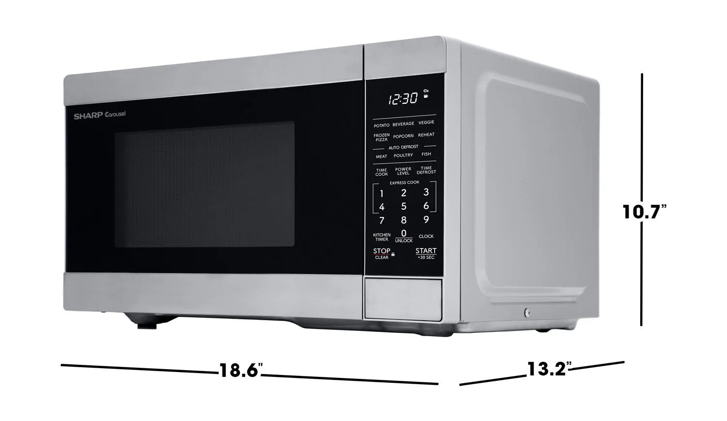 SMC0962KS Sharp 0.9 cu. ft. 900W Stainless Steel Countertop Microwave Oven