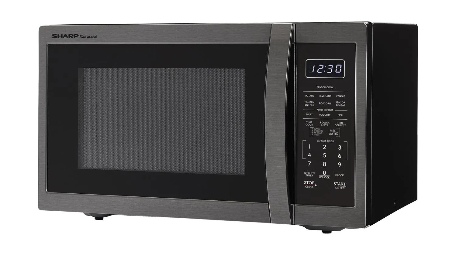 SMC1452KH Sharp 1.4 cu. ft. 1100W Black Stainless Steel Countertop Microwave Oven