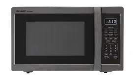 SMC1452KH Sharp 1.4 cu. ft. 1100W Black Stainless Steel Countertop Microwave Oven