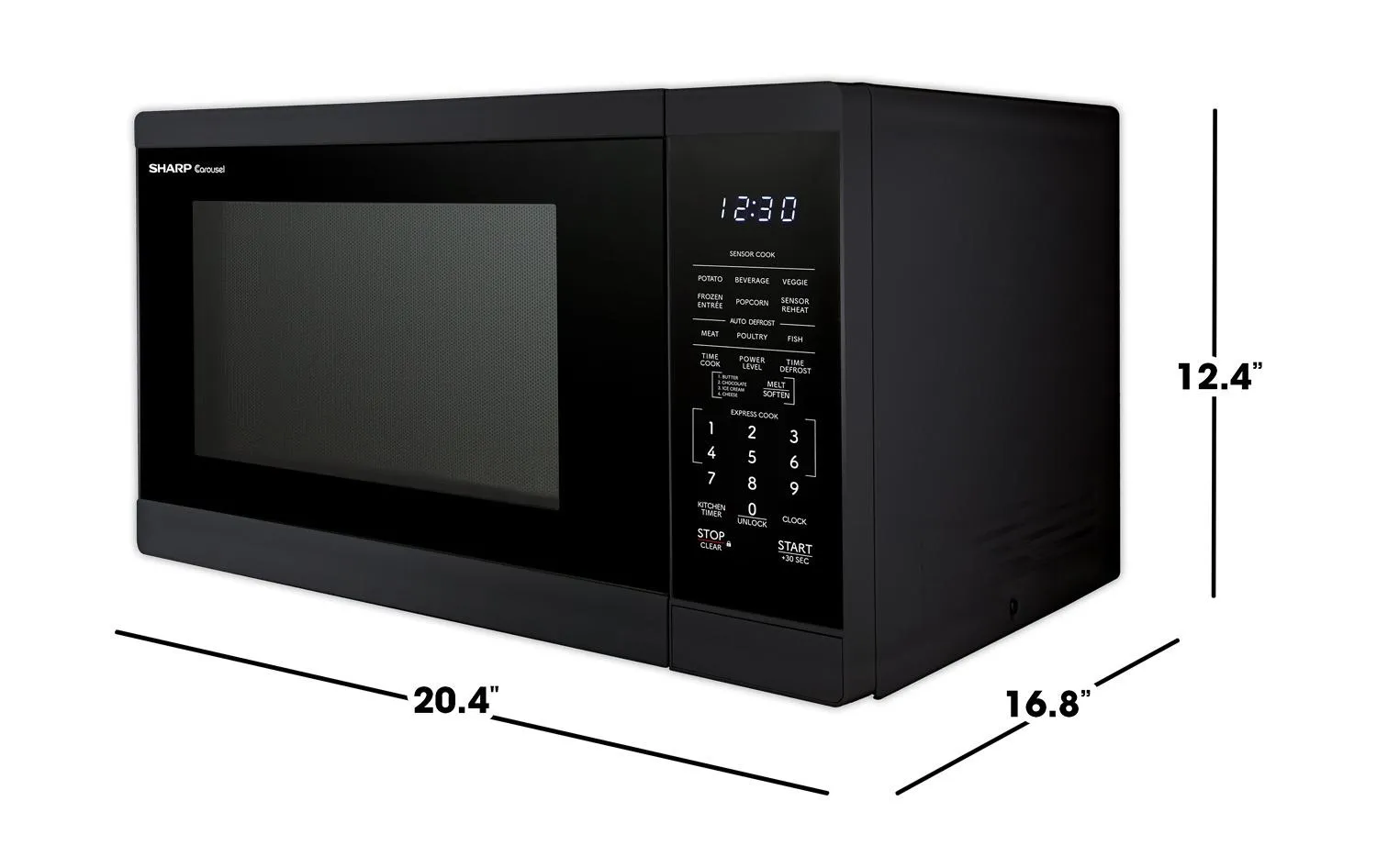 SMC1461KB Sharp 1.4 cu. ft. 1100W Black Countertop Microwave Oven