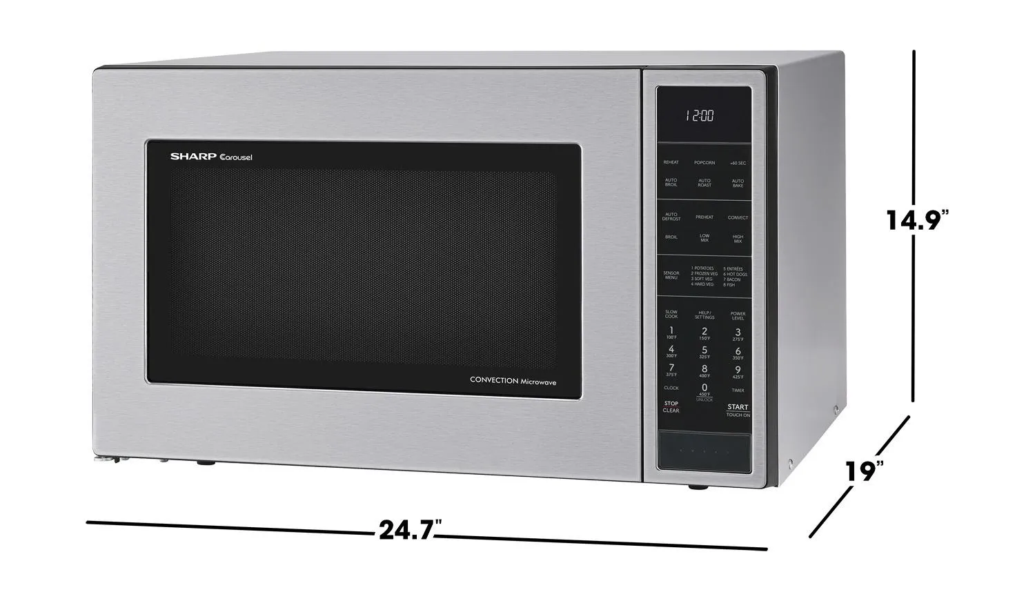 SMC1585KS Sharp 1.5 cu. ft. 900W Stainless Steel Convection Countertop Microwave Oven