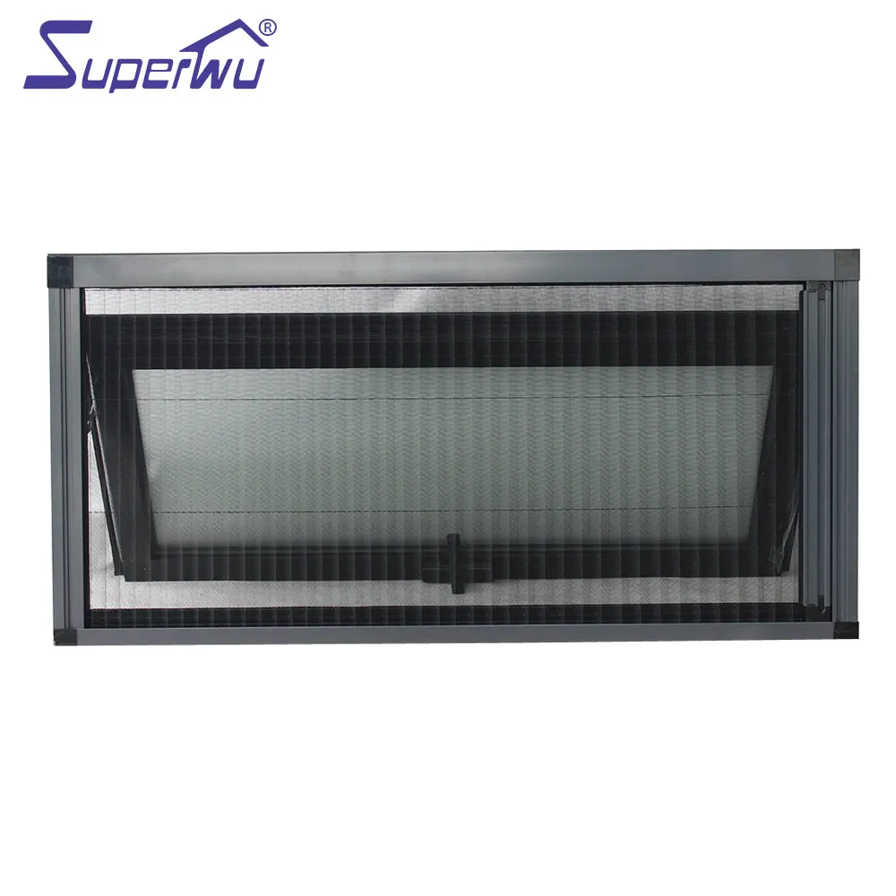 Superwu Residential price thermal break Low-E glass aluminum awning window with screen