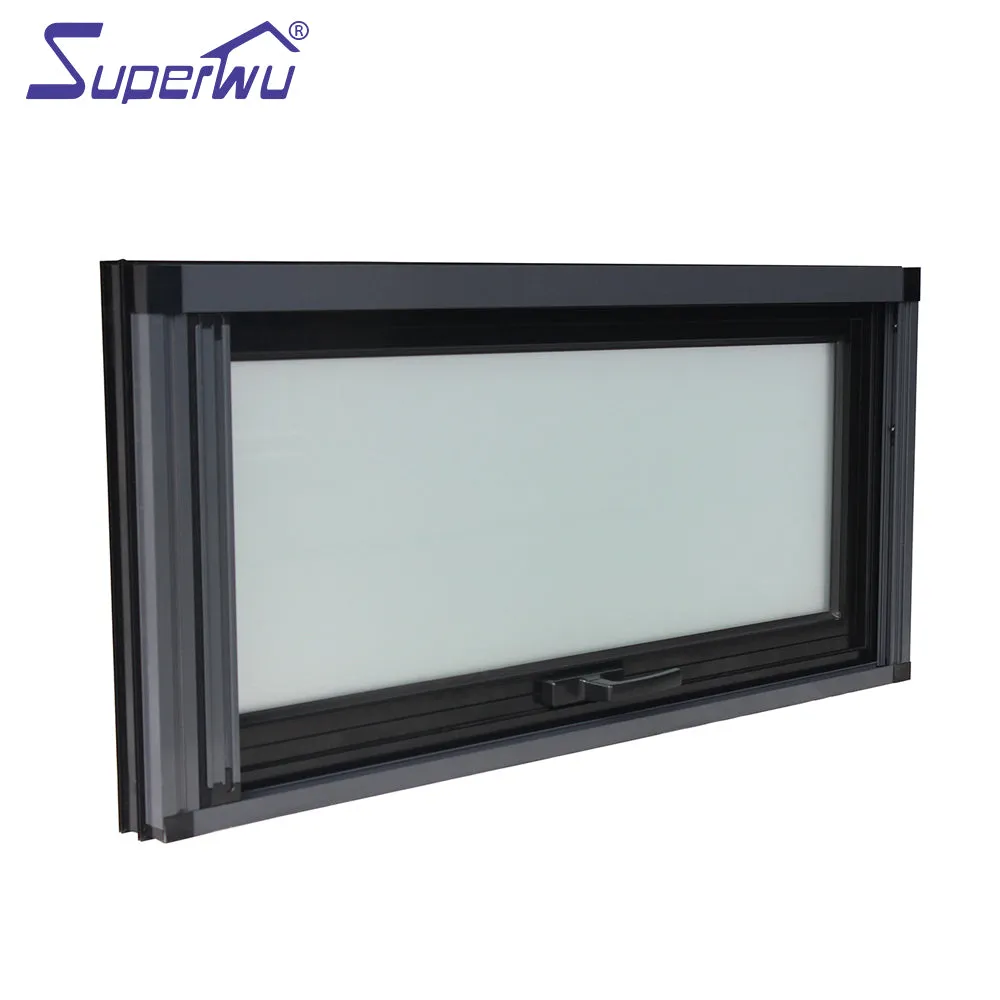 Superwu Residential price thermal break Low-E glass aluminum awning window with screen