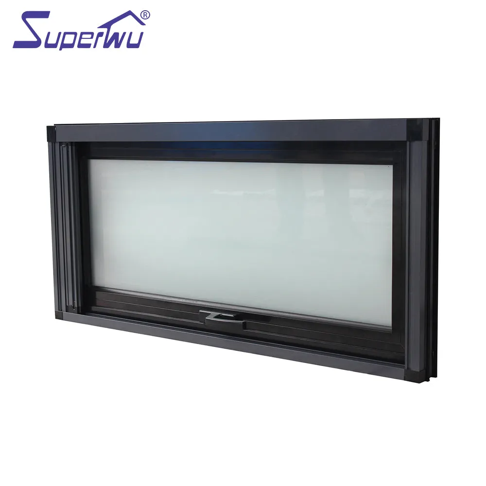 Superwu Residential price thermal break Low-E glass aluminum awning window with screen