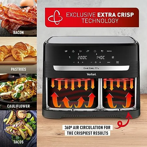 Tefal Easy Fry Dual Zone Digital Air Fryer, 2 Drawers (New)