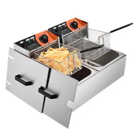 TheLAShop Deep Fryer Commercial Dual Basket 24L/6.4Gal Oil, 5000W