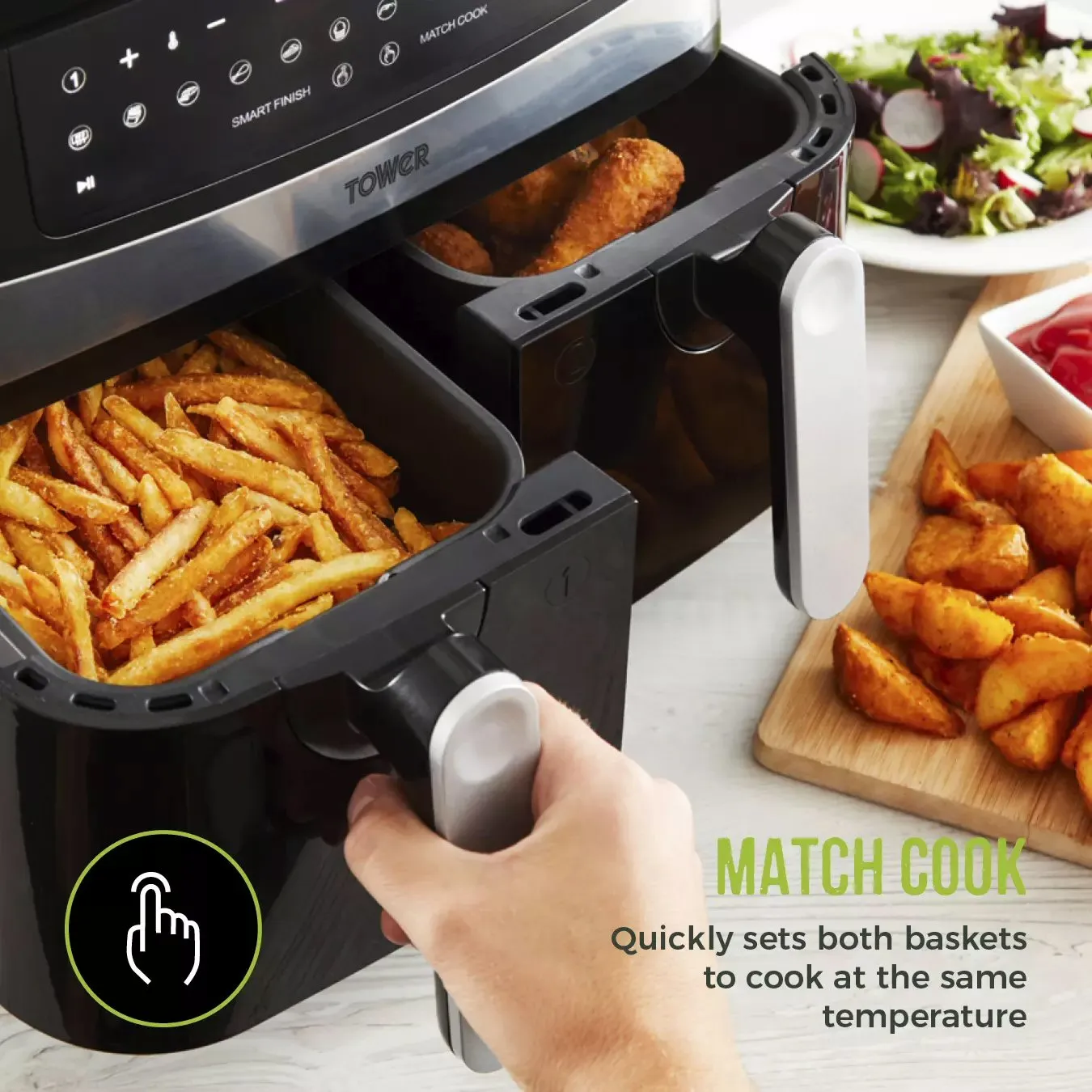 Tower Vortx 9 Litre Dual Basket Air Fryer - T17088