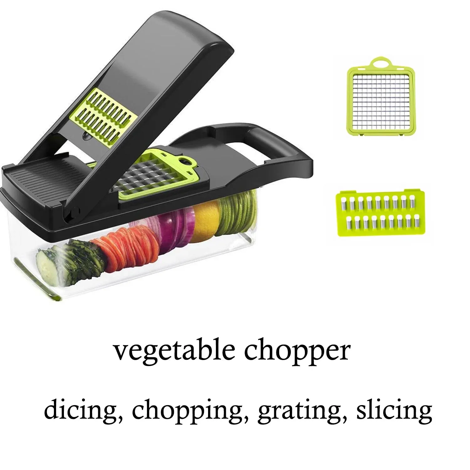 Vegetable Chopper 16 in 1 with Slicing Container 8 Blades Sink