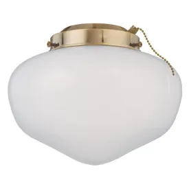 Westinghouse 7784400 LED Schoolhouse Ceiling Fan Light Kit Polished Brass Finish with White Opal Glass