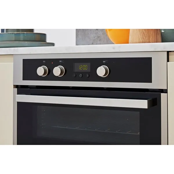 Whirlpool AKL 307 IX Built Under Double Oven Inox and Black