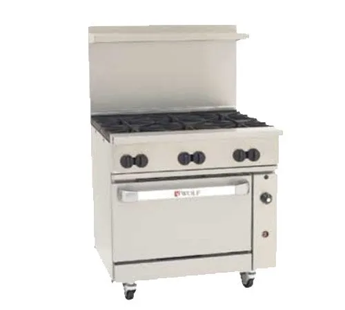 Wolf Range 6 Burner w/Convection Oven C36C-6B