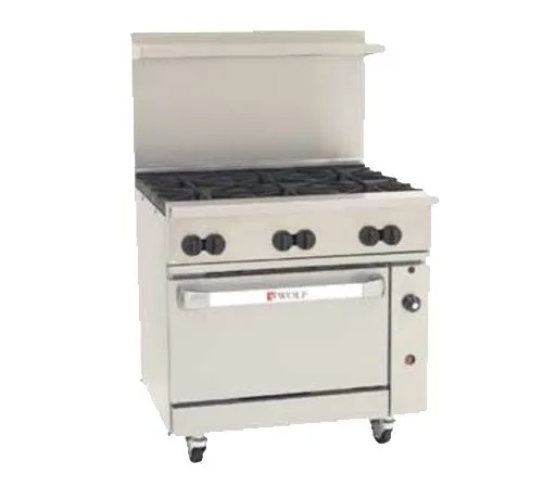 Wolf Range 6 Burner w/Standard Oven C36S6BN