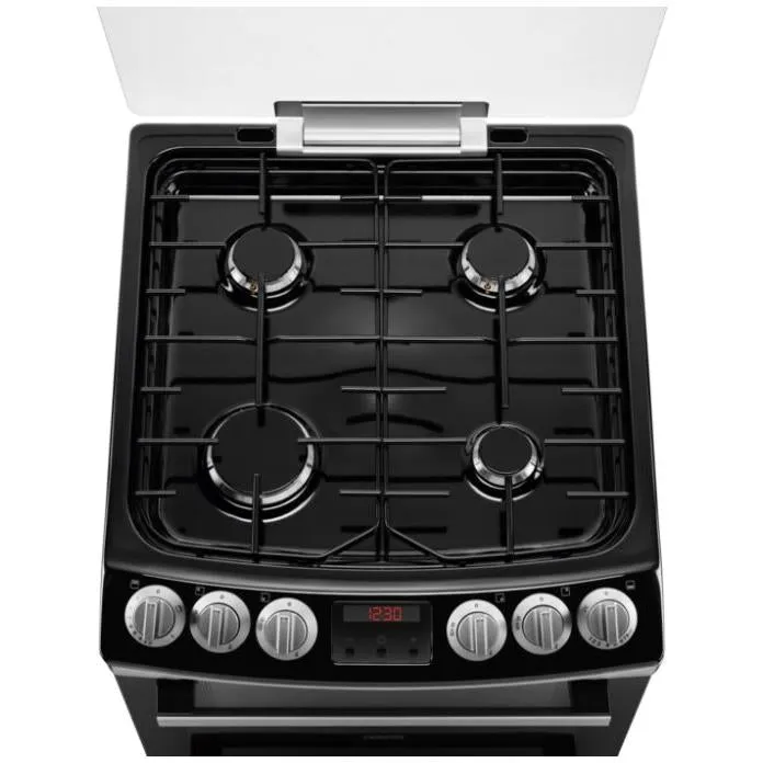 Zanussi ZCG43250XA Double Oven Cooker with Gas Hob - Stainless Steel