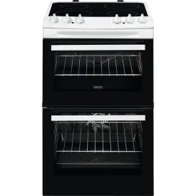 Zanussi ZCV46050WA Top 39/Main 77 Electric Cooker with Double Oven - Black / White